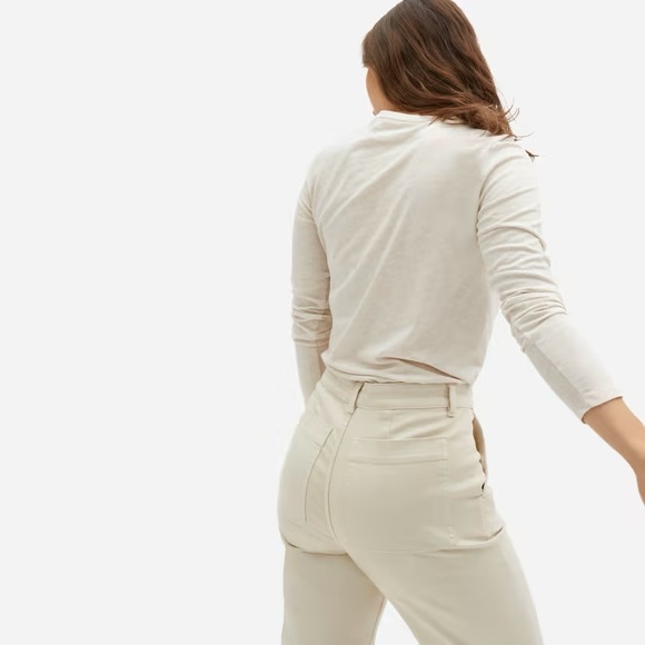Everlane The Organic Cotton Long-Sleeve Crew T-Shirt Oatmeal Size XXS New - Picture 3 of 6